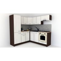 Bucatarie de Colt GENA NEW 9 ST. 190-200, Cu Corp de Cuptor, Wenge / Decor 8508
